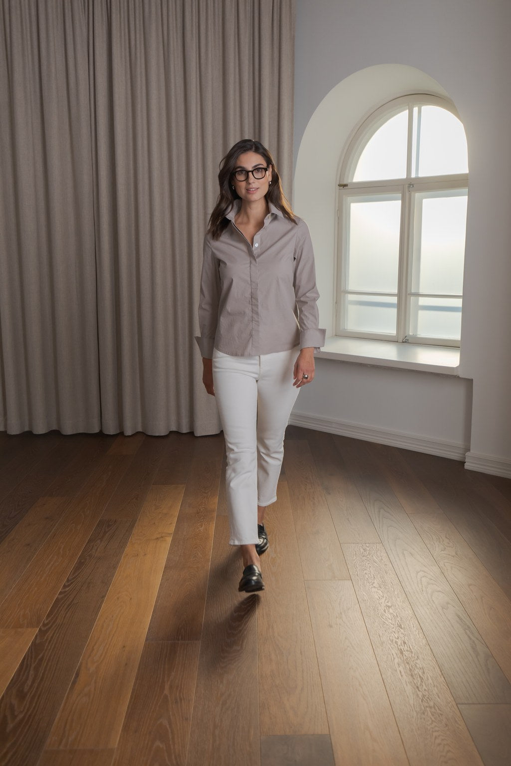 Regular cotton shirt, Greige