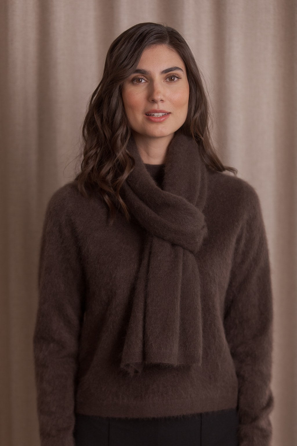 Cashmere scarf, Dark chocolate