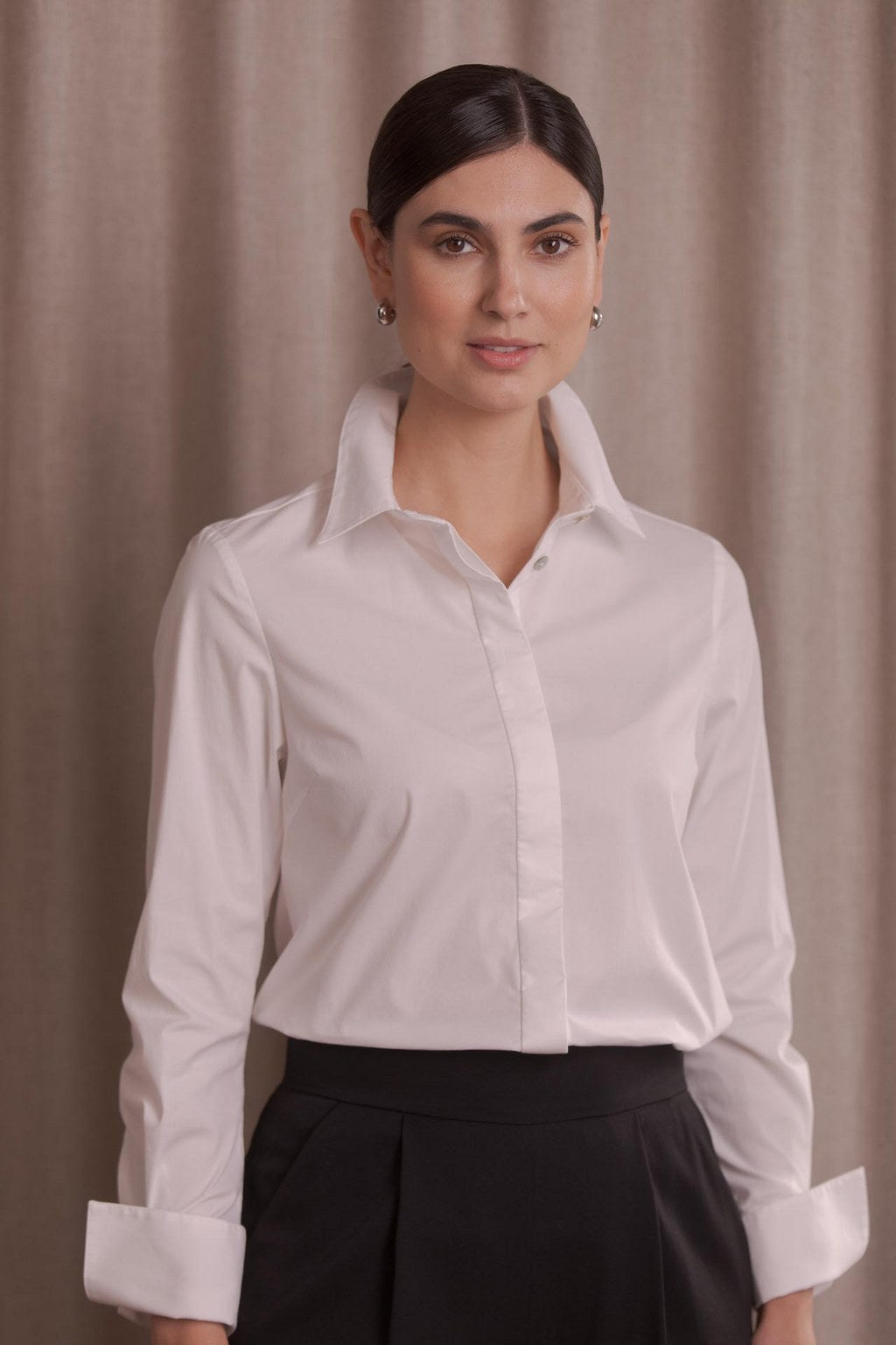 Regular cotton shirt, White