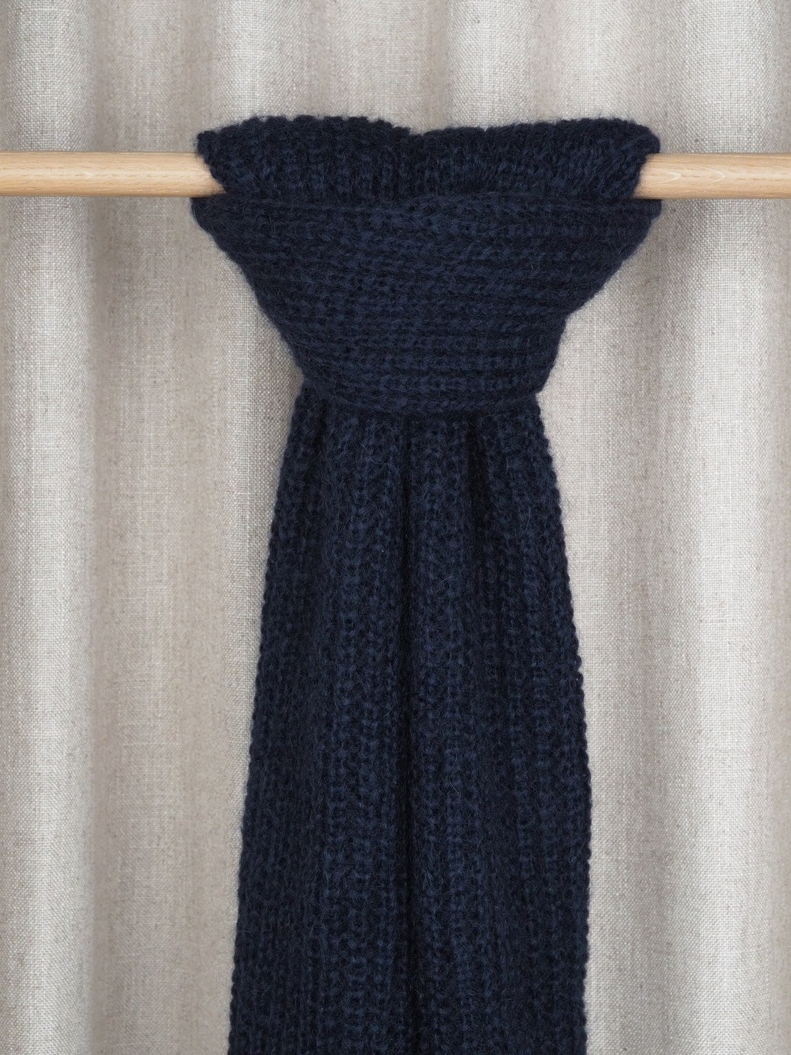 Scarf made of kid mohair blend, Dark navy