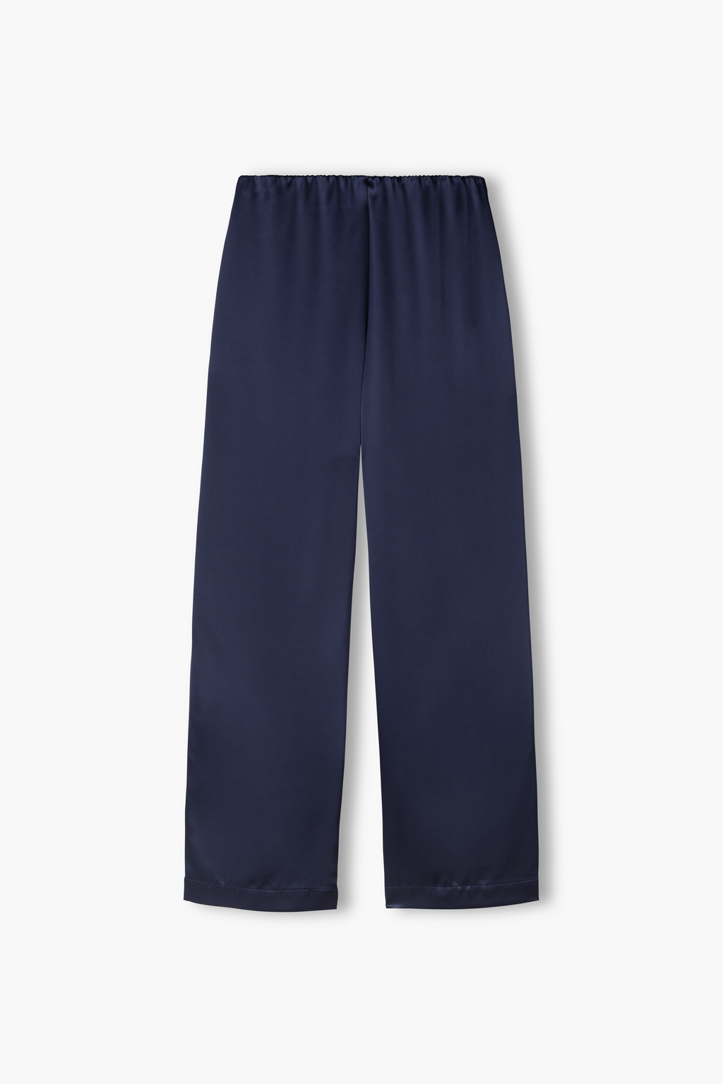 Satin trousers for women, dark navy.