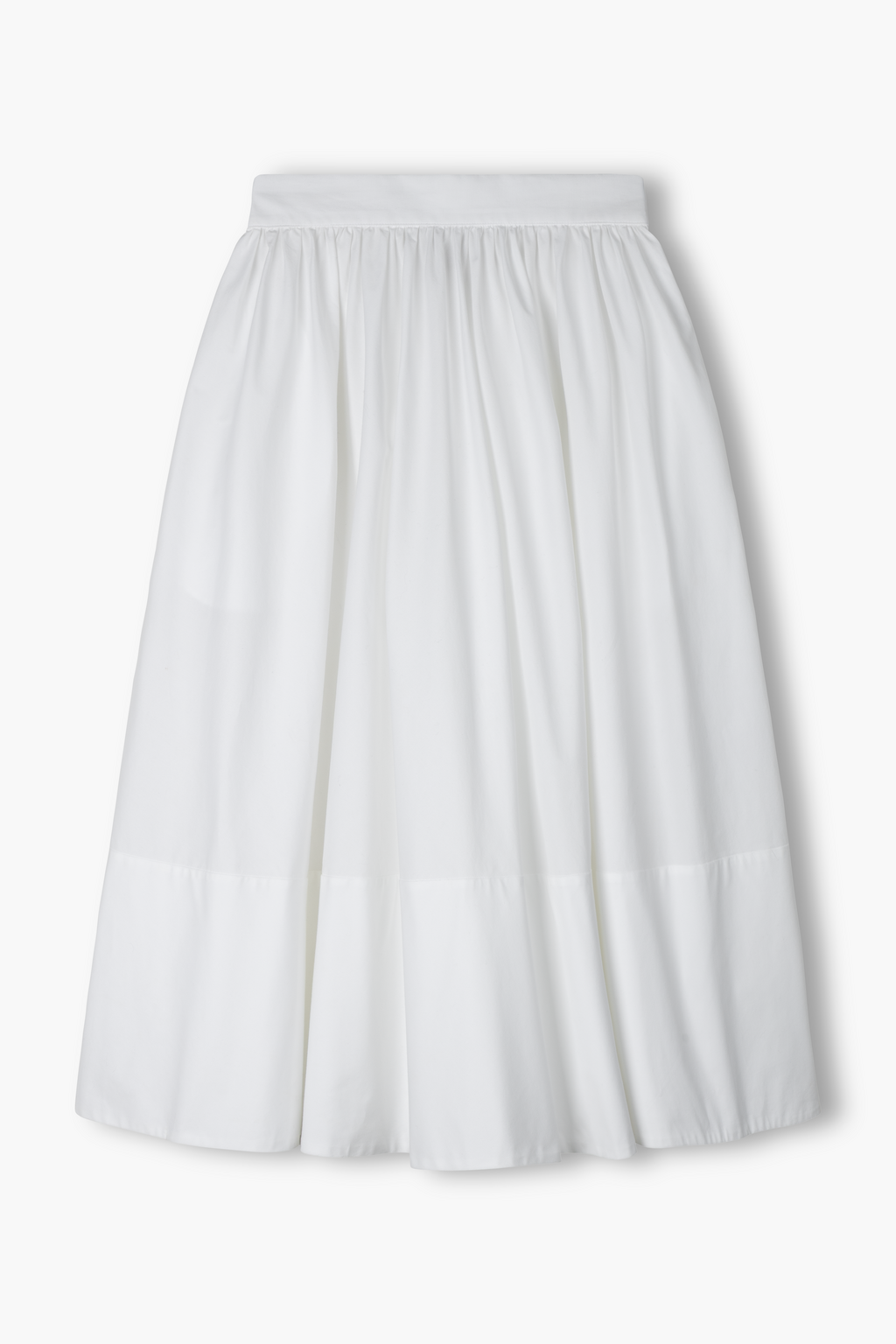Cotton skirt with wide trim, White