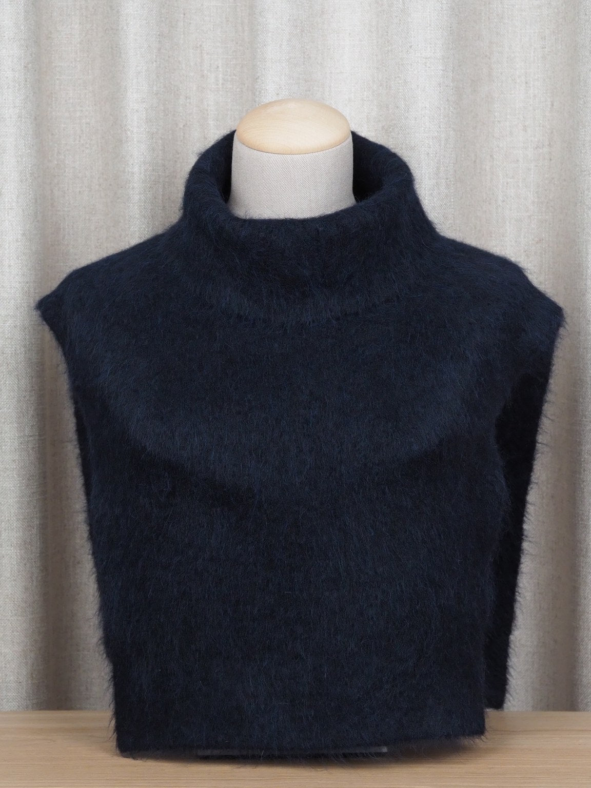 Alpaca blend collar, Dark navy