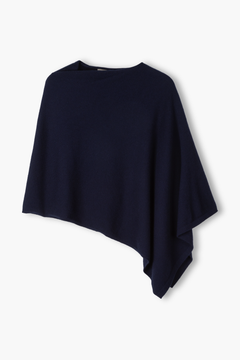 Naisten 100 % kashmirponcho, dark navy