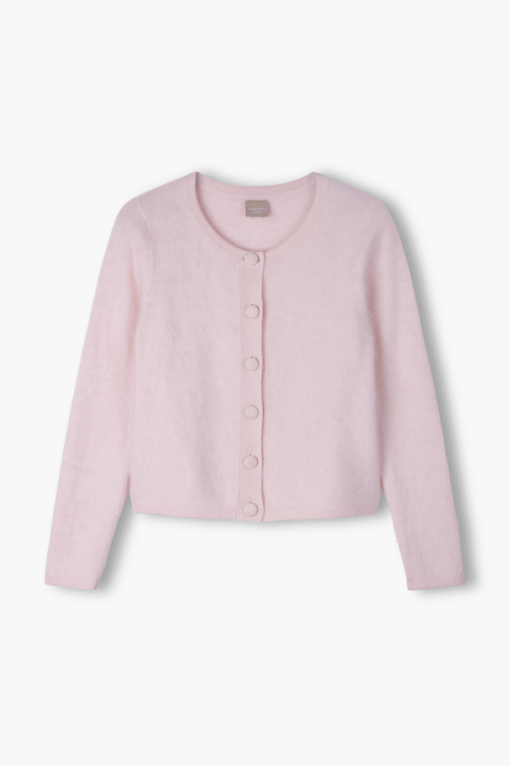 Long sleeve cashmere cardigan, Pale pink