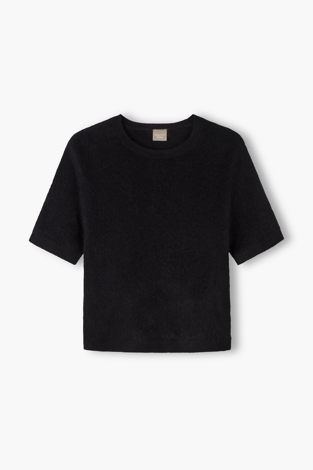Lyhythihainen harjattu kashmirneule, black