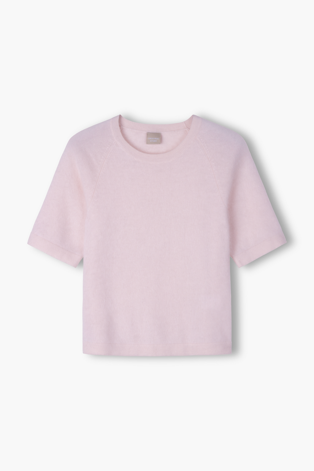 Lyhythihainen harjattu kashmirneule, pale pink