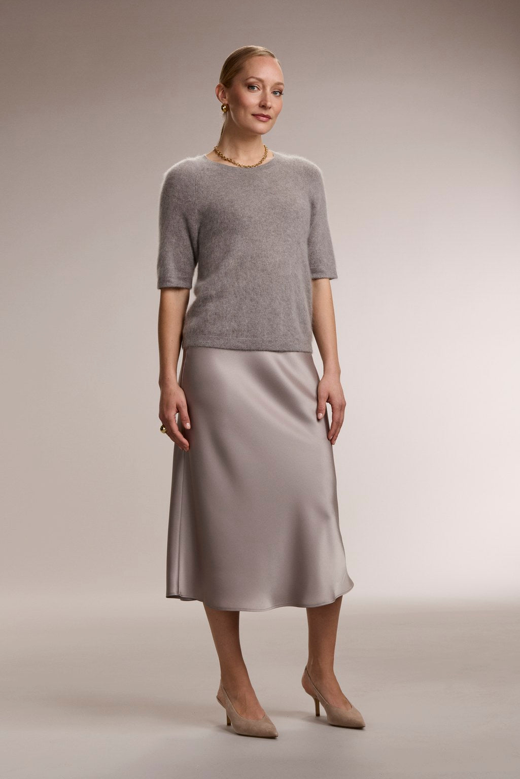 Midi skirt, nougat