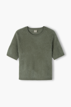 Lyhythihainen harjattu kashmirneule, Light olive