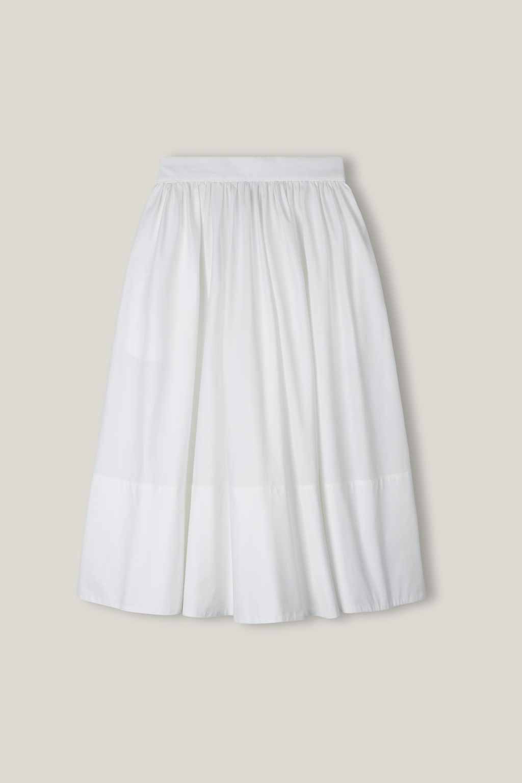 Cotton skirt with wide trim, White