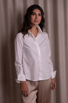 Original Storyn valkoinen puuvillakauluspaita